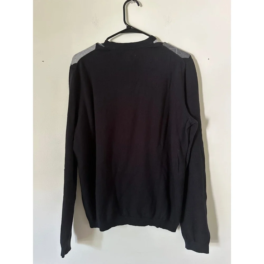 Banana‎ Republic Mens Argyle V-Neck Sweater M Cotton Cashmere Blend